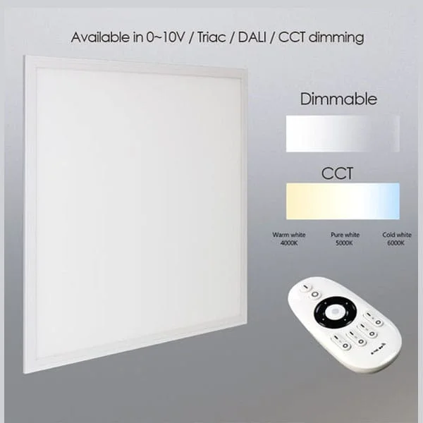 0–10 V, TRIAC veya DALI dimleme; belirli modellerde CCT seçimi