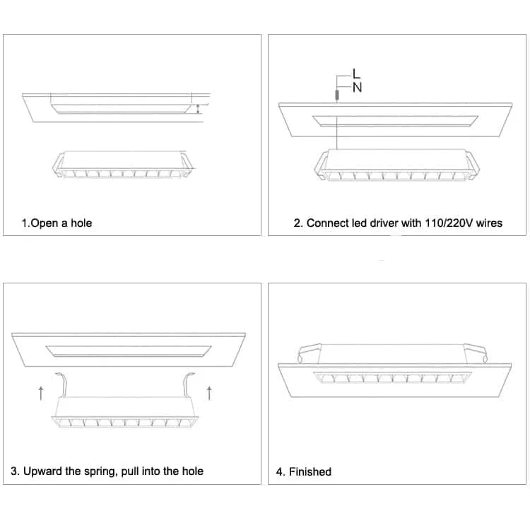 Gömme lineer downlight montaj kılavuzu