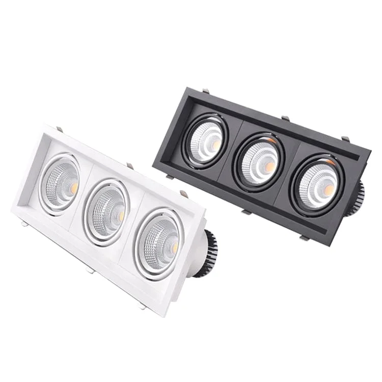Üçlü dikdörtgen LED downlight, 21–90 W