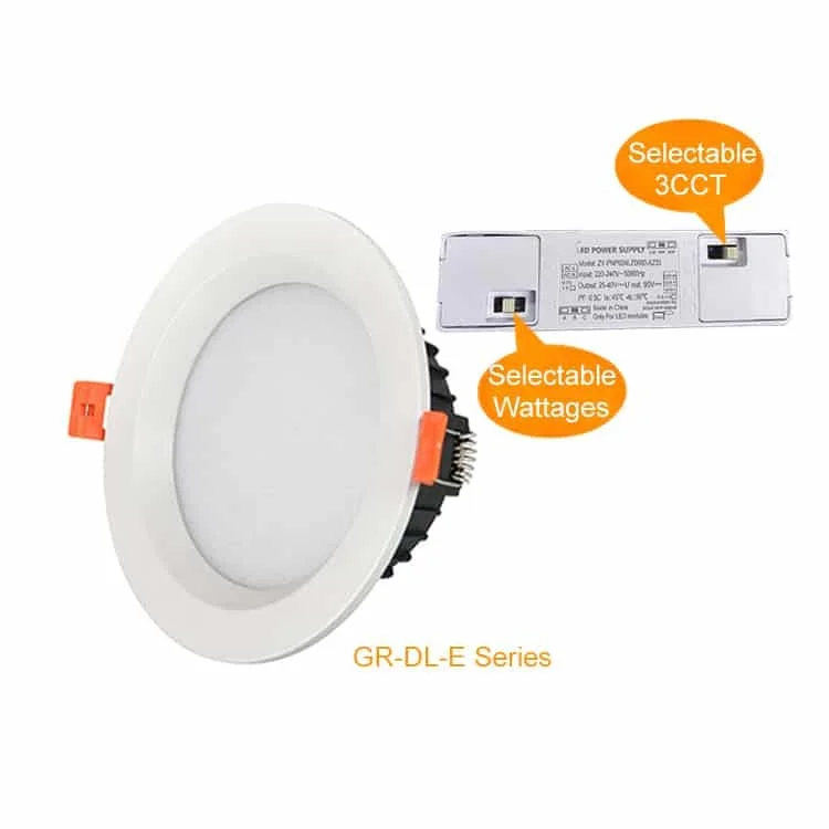 DIP anahtarıyla güç ve renk sıcaklığı seçilebilir LED downlight