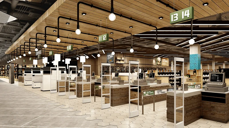 Süpermarket kasalarında aydınlatma