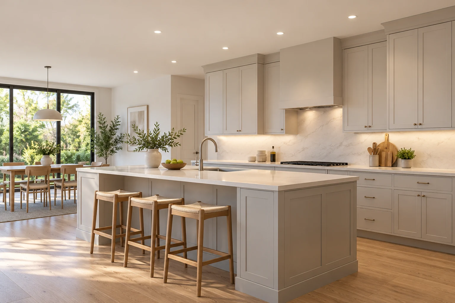 family kitchen recessed led downlight lighting