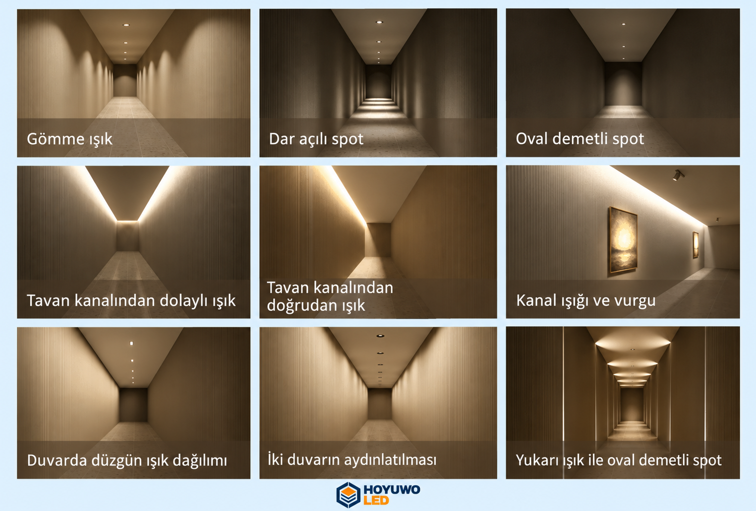Koridor aydınlatma örnekleri
