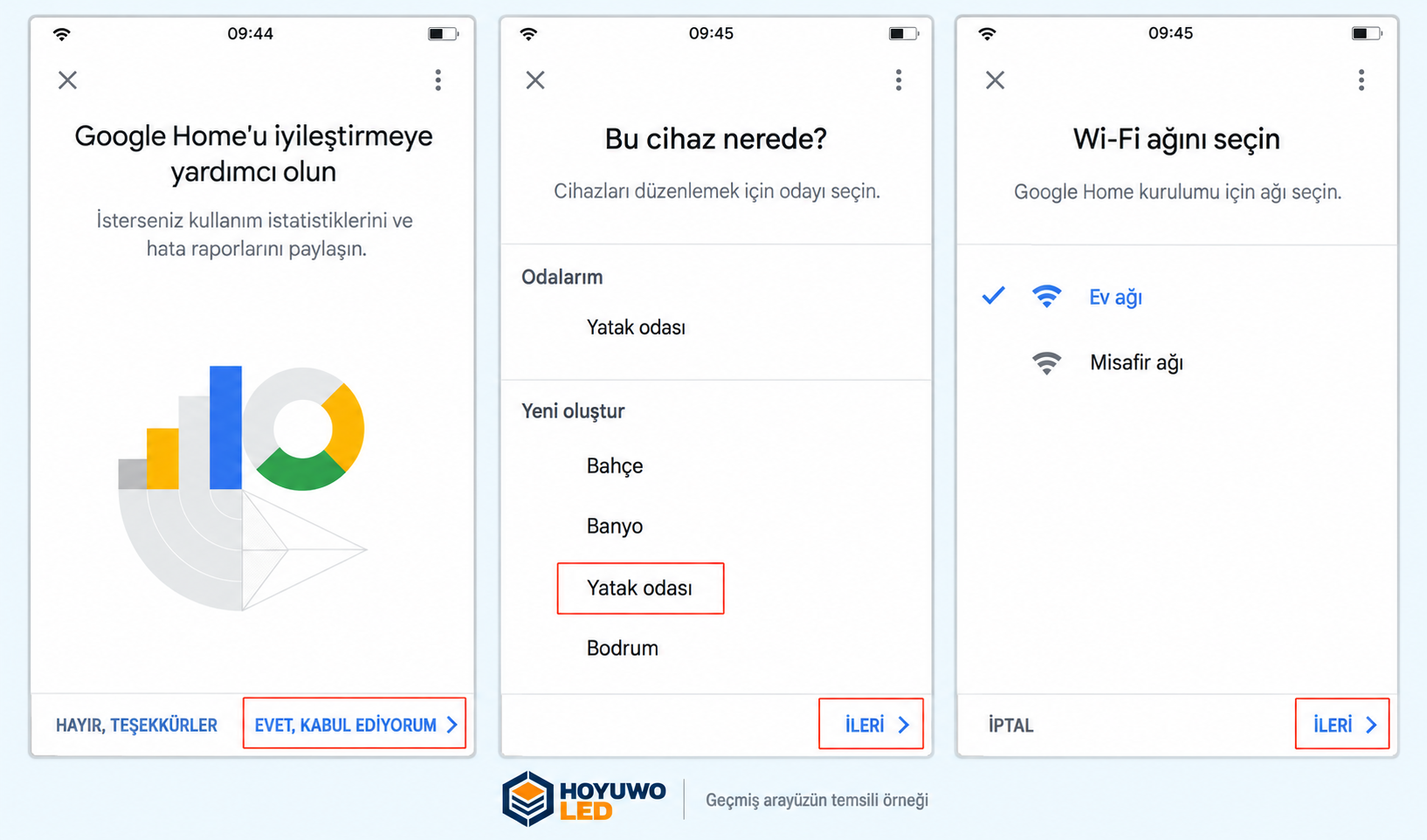 Google Home kurulumu 2: eski sürüm örneği