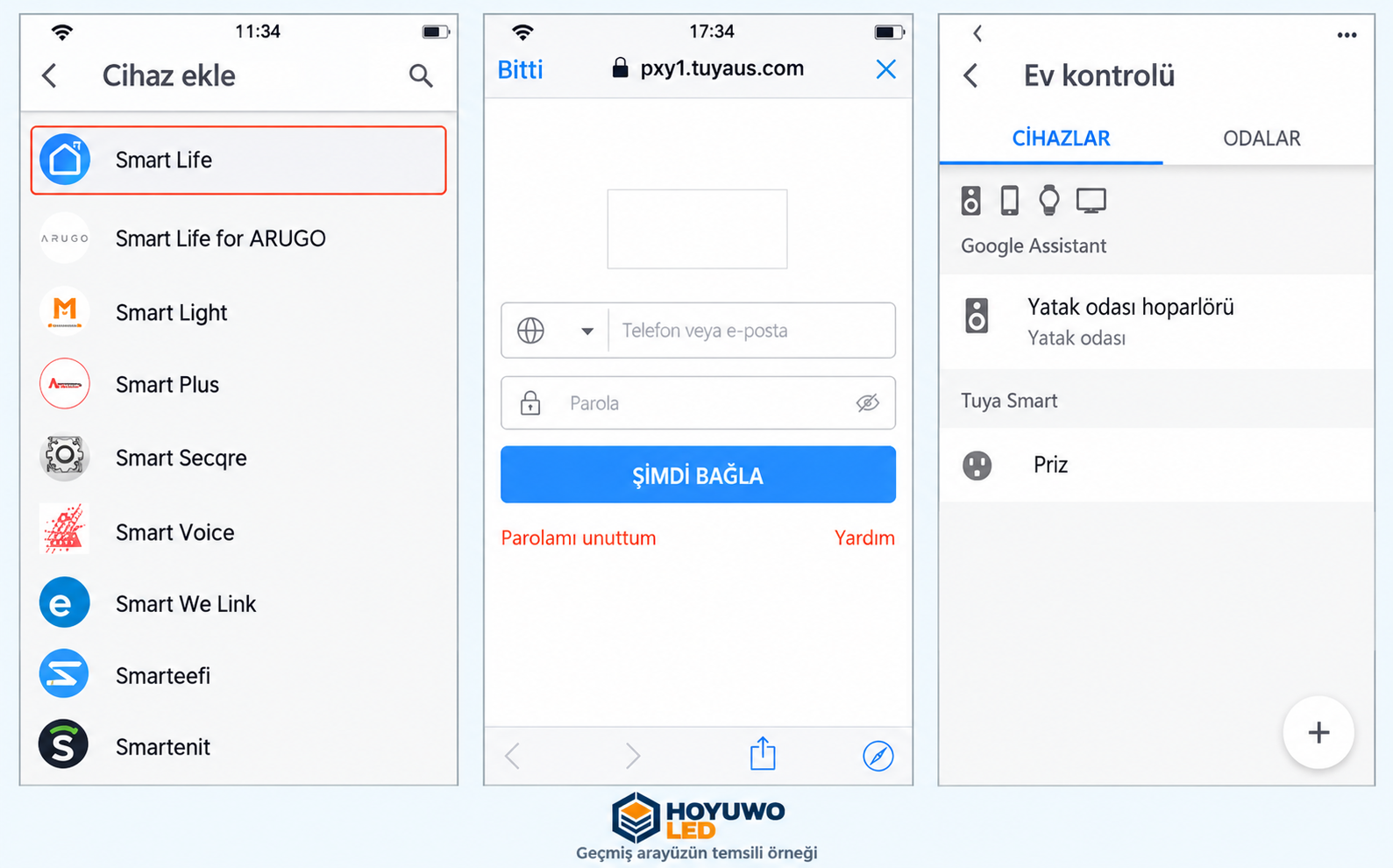 Tuya uygulama hesabını bağlama