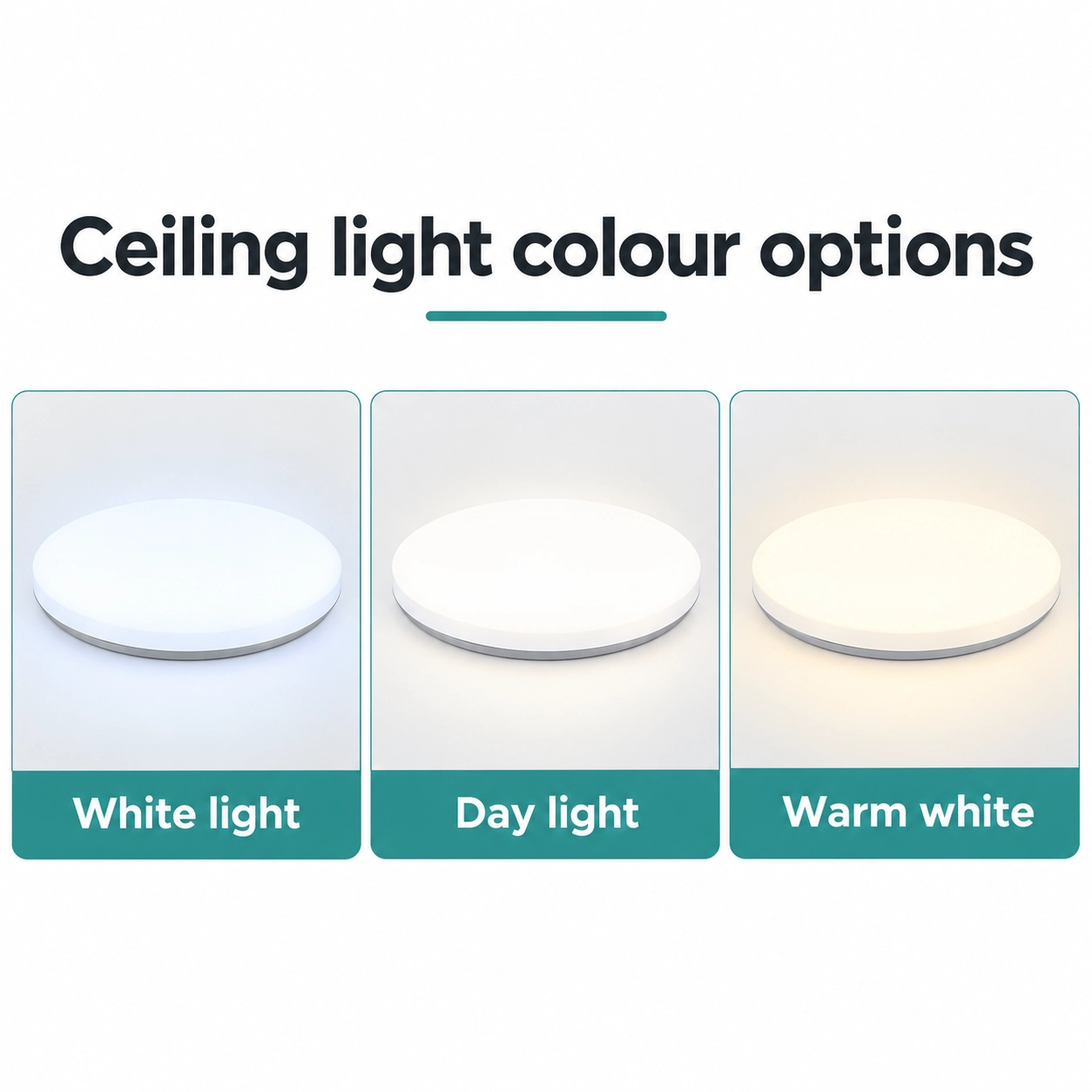 round flush ceiling light three light colour options
